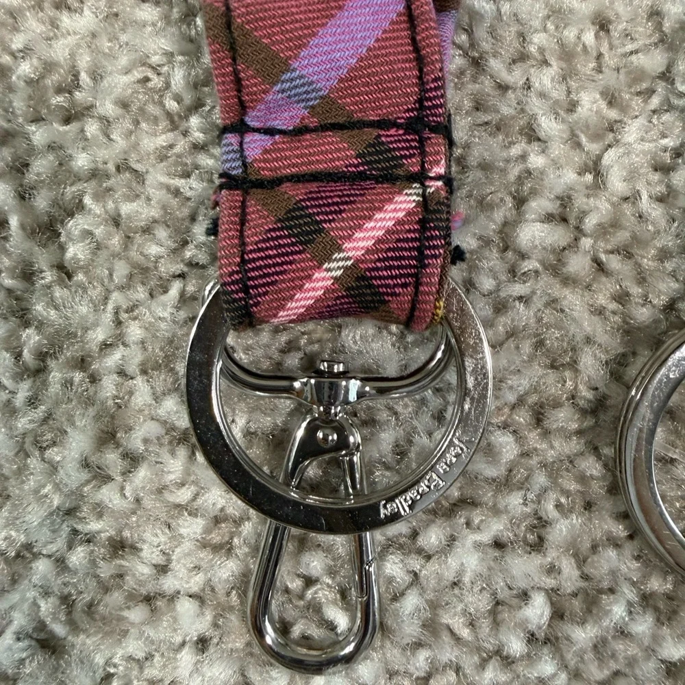 Vera Bradley Fabric Lanyards – Set of 3 floral plaid and penguin keychain - Picture 2 of 5